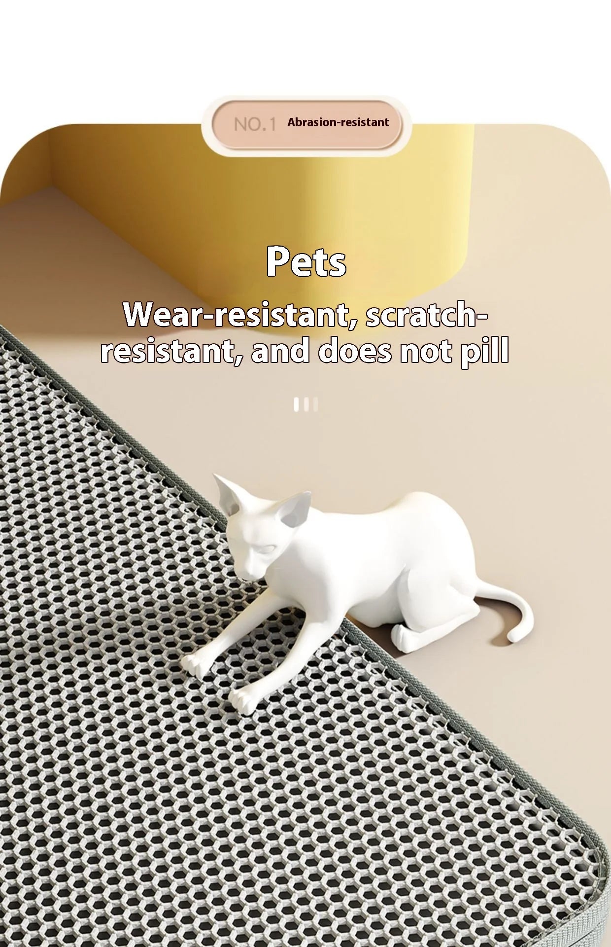 Cat Litter Mat 2-Layer Design Premium Sand Trapping Technology Waterproof Base Non-Slip Pet Floor