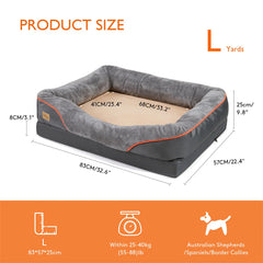 Jumbo Large Orthopedic Dog Bed Memory Foam Pet Sofa Couch Waterproof Elevated Cushion