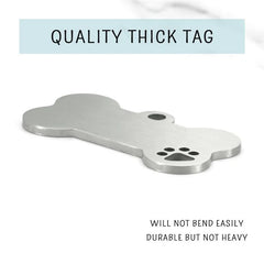 Stainless steel Personalized Engraving Customized Pet Name Puppy Collar Dog Cat Bone Tags