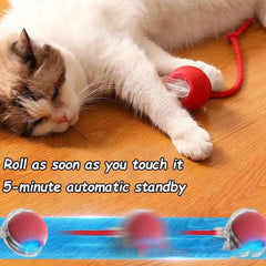 Rechargeable Automatic Interactive Ball Toy for Cats Smart Electric Rolling Faux Tail Mouse