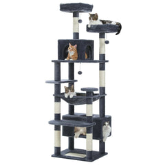 Large Cat Tree and Tower for Indoor Cats Spacious Hammock Padded Perches and Condos Cat Toys