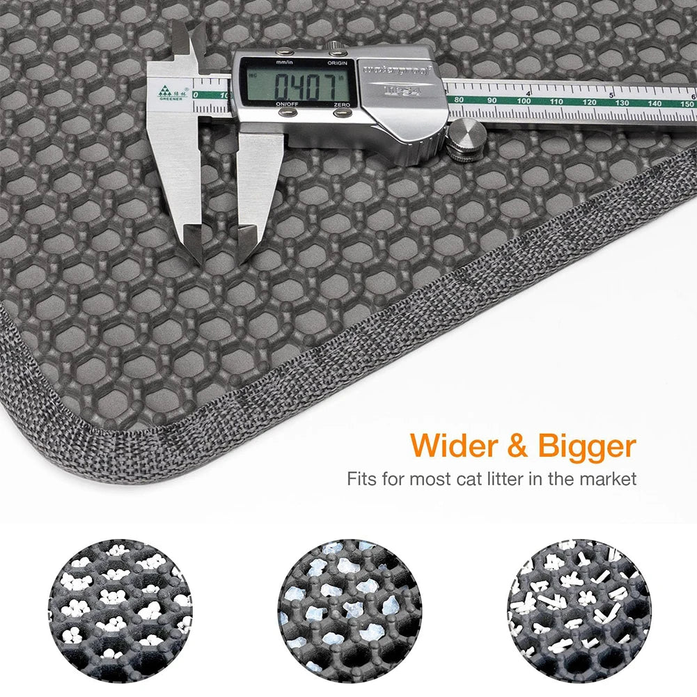 Cat Litter Mat Double Layer Waterproof Urine Proof Trapping Mat Easy to Clean Non-Slip Toilet Pad