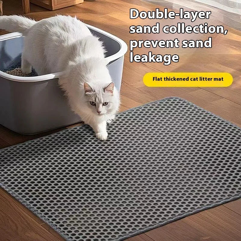 Cat Litter Mat 2-Layer Design Premium Sand Trapping Technology Waterproof Base Non-Slip Pet Floor