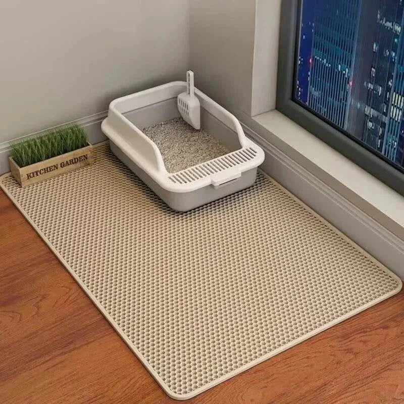 Cat Litter Mat Waterproof Double Layer Pet Litter Box Mat Pet Toilet Cat Mat Nonslip