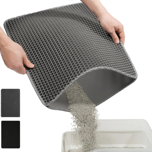 Cat Litter Mat Double Layer Waterproof Urine Proof Trapping Mat Easy to Clean Non-Slip Toilet Pad