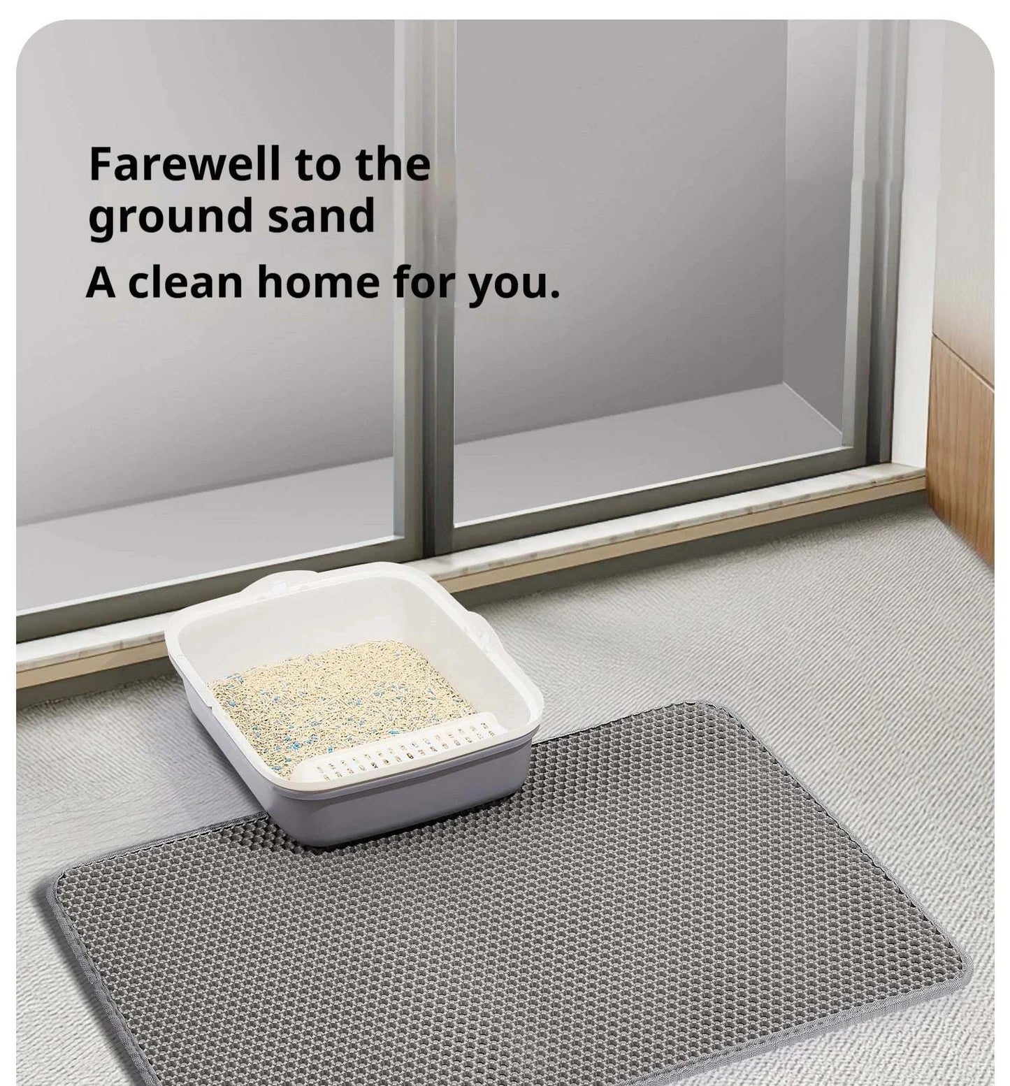 Cat Litter Mat Waterproof Double Layer Pet Litter Box Mat Pet Toilet Cat Mat Nonslip