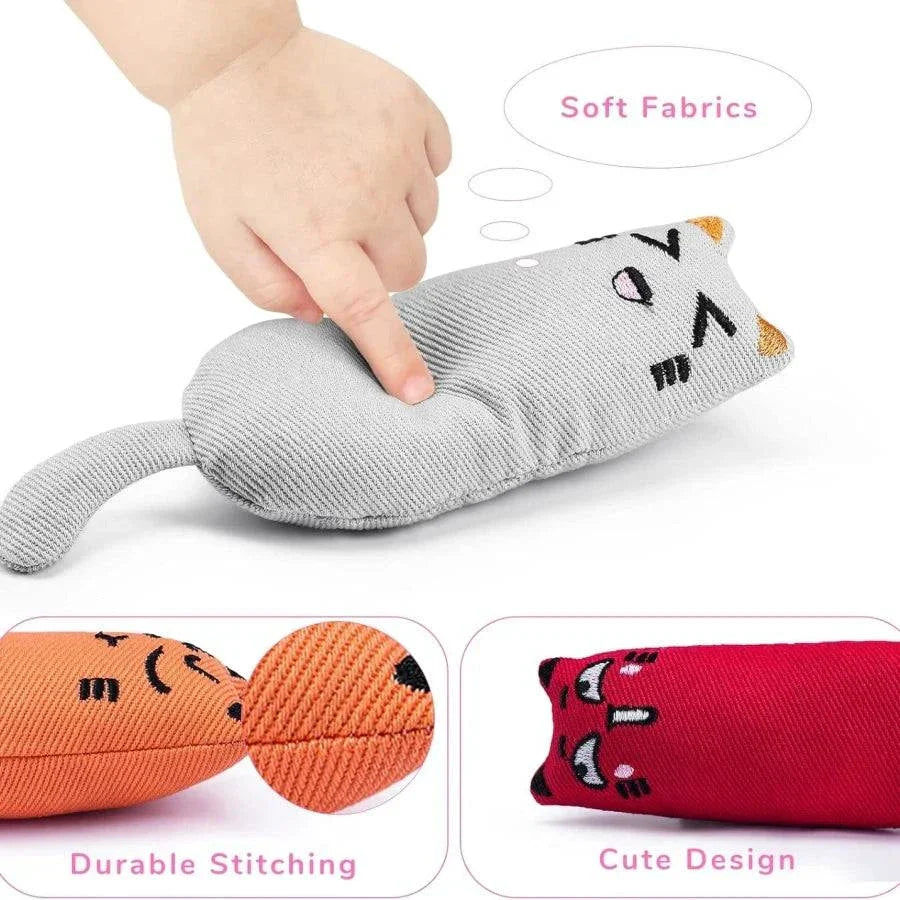 Rustle sound catnip toy for cats with soft fabric, durable stitching, and cute plush design