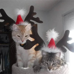 Christmas Dog Supplies Elk Reindeer Antlers Headband Santa Hat Pet Christmas Cool Dog Costume Cute Headwear Accessories