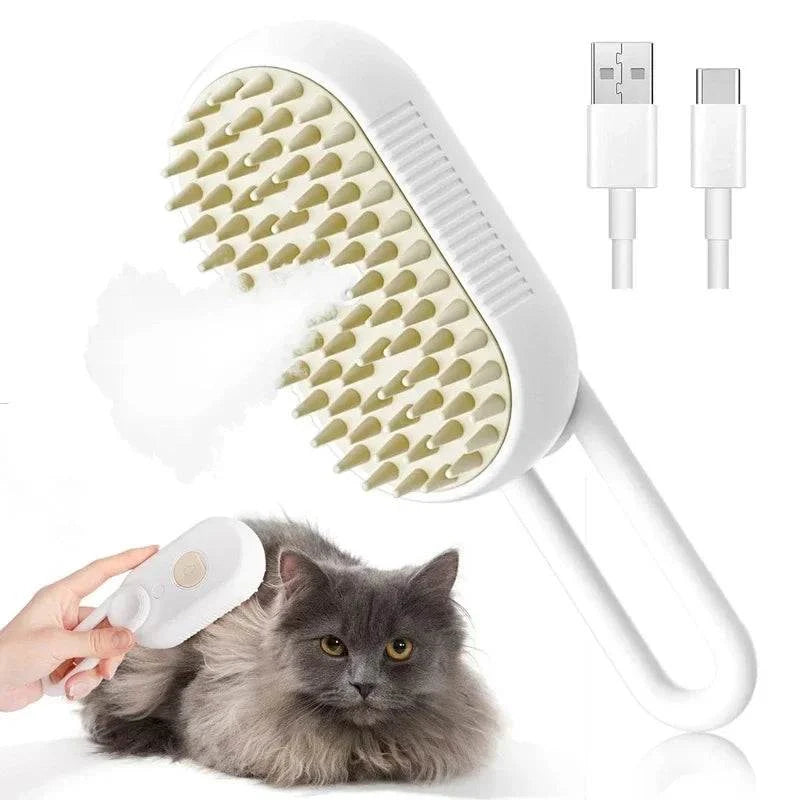 Pet Hair Remover Spray Comb Grooming Brush with USB charging for cats and dogs dematting and humidifying