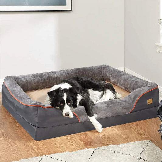 Jumbo Large Orthopedic Dog Bed Memory Foam Pet Sofa Couch Waterproof Elevated Cushion