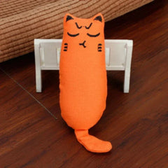 Orange plush catnip toy for cats with rustle sound and cute design