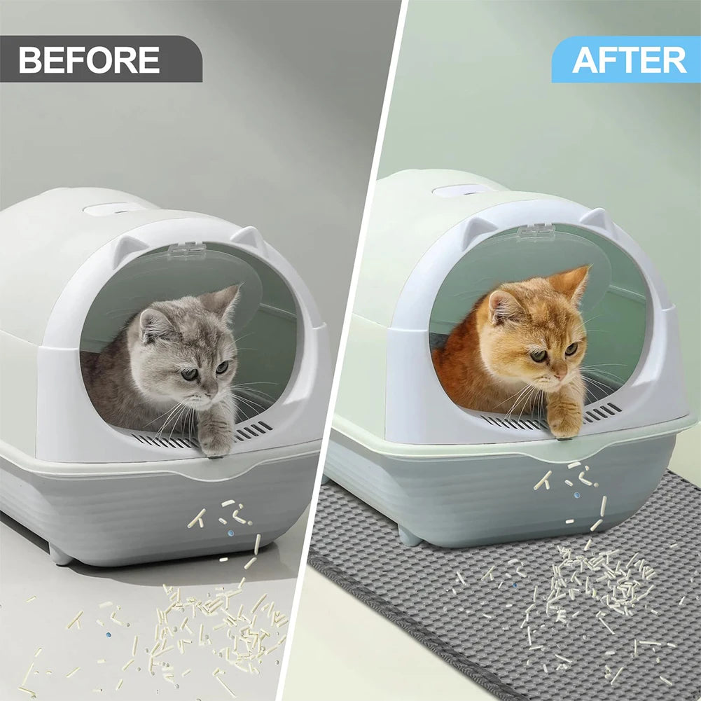 Cat Litter Mat Double Layer Waterproof Urine Proof Trapping Mat Easy to Clean Non-Slip Toilet Pad