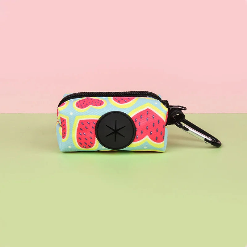 1pcs outdoor portable dog poo bag dispenser, durable dog leather strap attachment