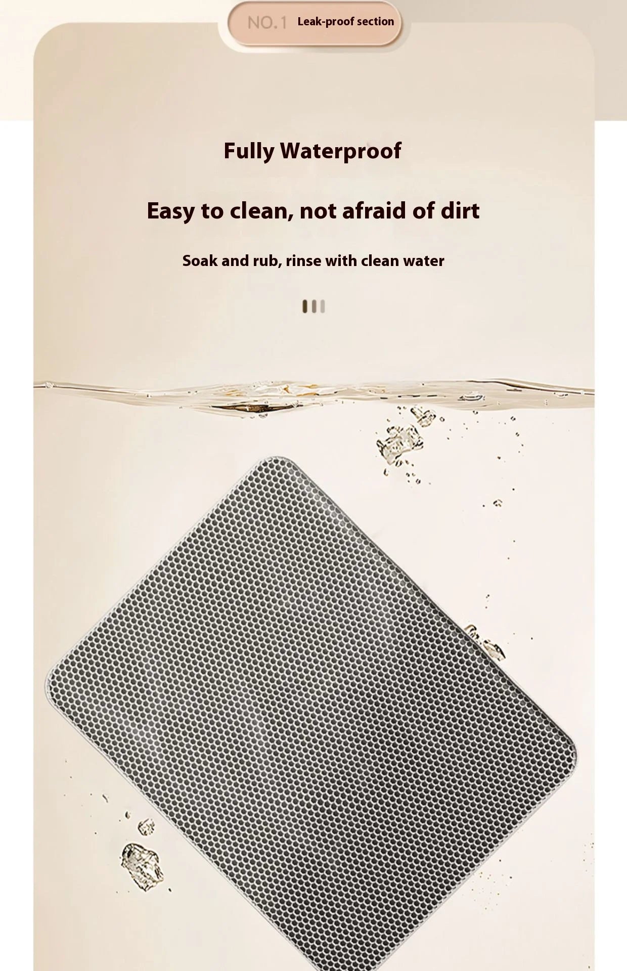 Cat Litter Mat 2-Layer Design Premium Sand Trapping Technology Waterproof Base Non-Slip Pet Floor