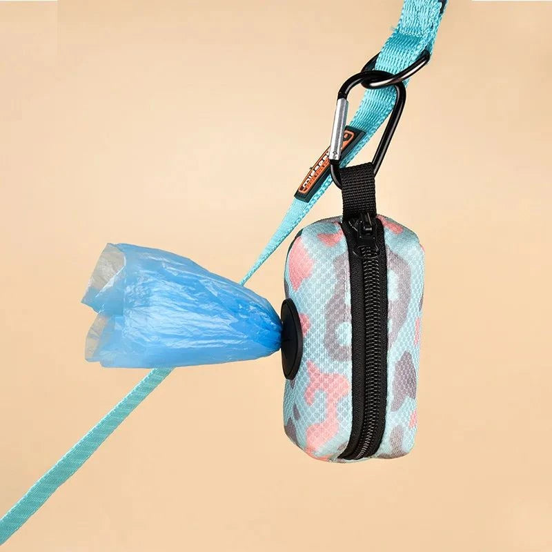 1pcs outdoor portable dog poo bag dispenser, durable dog leather strap attachment