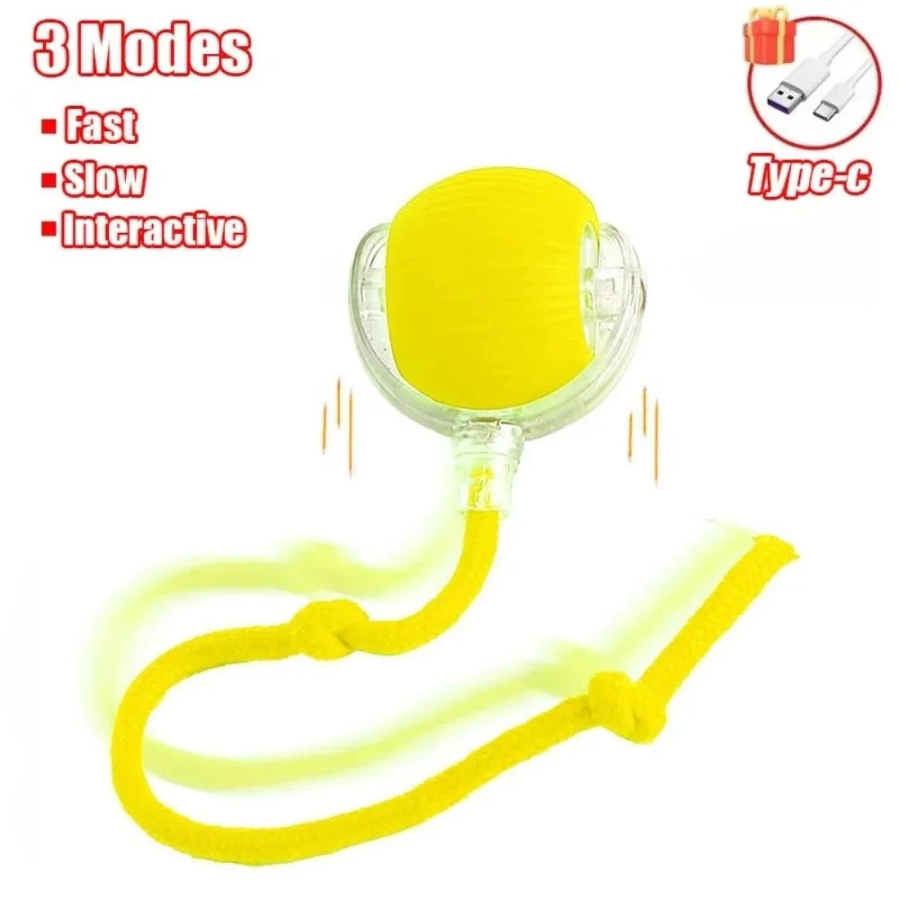 Rechargeable Automatic Interactive Ball Toy for Cats Smart Electric Rolling Faux Tail Mouse