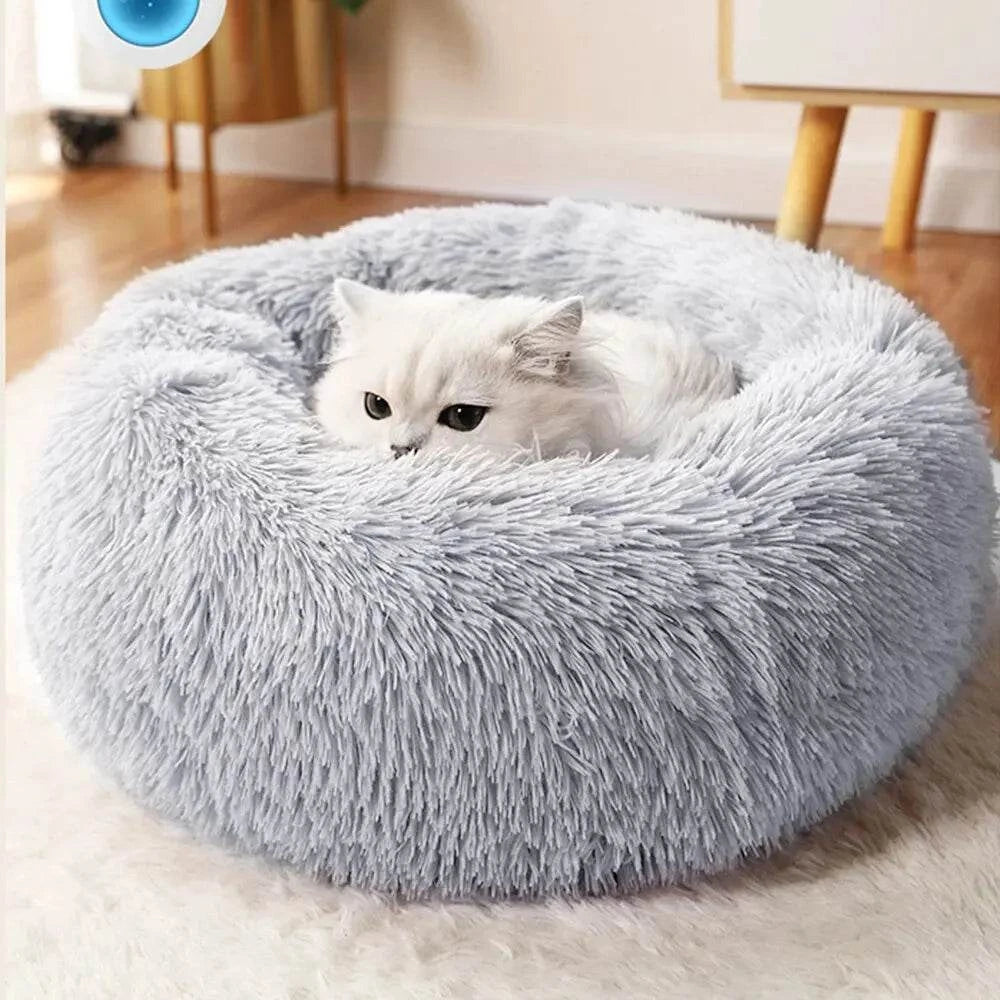 Super lit pour chat, nid de couchage chaud, doux et Long en peluche, meilleur lit pour chien, panier, coussin, lit pour chat, tapis pour animaux de couchage