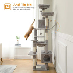 Large Cat Tree and Tower for Indoor Cats Spacious Hammock Padded Perches and Condos Cat Toys