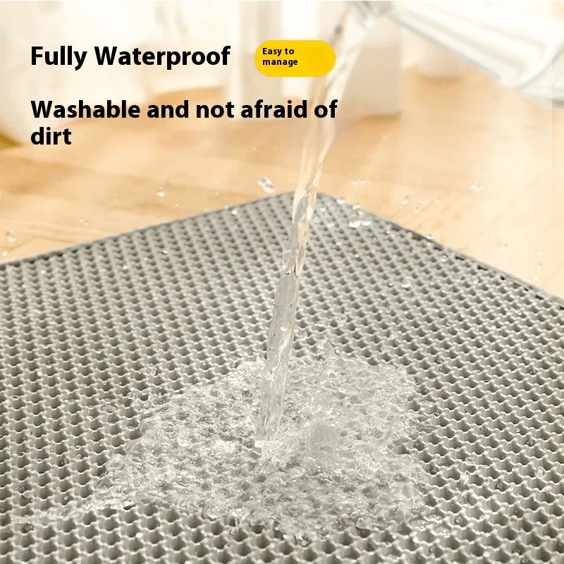 Cat Litter Mat 2-Layer Design Premium Sand Trapping Technology Waterproof Base Non-Slip Pet Floor